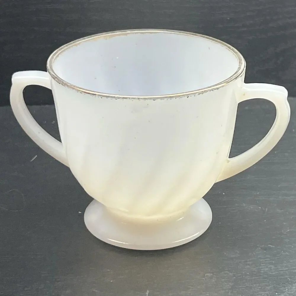 Sugar Bowl & Creamer Set by Anchor Hocking, Vintage ~ MCM 1960s